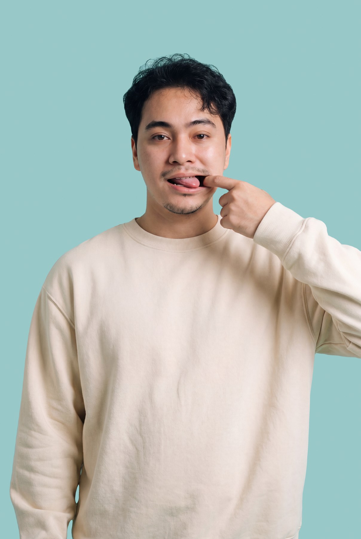 A2 cheeky · Finger-Hook-Mouth Stretch